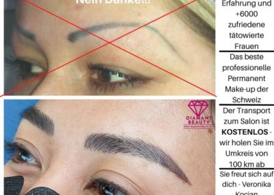 Permanent Make-up Microblading Tätowierung Augenbrauen feinste Härchenzeichnung mit Korrektur ist im Preis inbegriffen Schweiz Zürich