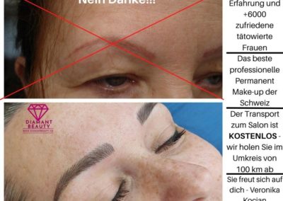Permanent Make-up Microblading Tätowierung Augenbrauen feinste Härchenzeichnung mit Korrektur ist im Preis inbegriffen Schweiz Basel