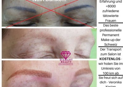Permanent Make-up von Augenbrauen, Tätowierung von Augenbrauen Bern
