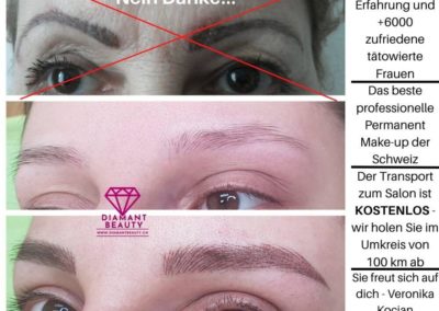Permanent Make-up von Augenbrauen, Tätowierung von Augenbrauen Zürich