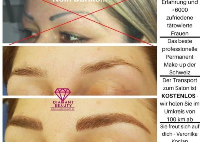 Permanent Make-up – Augenbrauen gezeichnete Härchenlinien, feinste Härchenzeichnung Bern